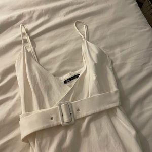 Zara White Dress with Belt